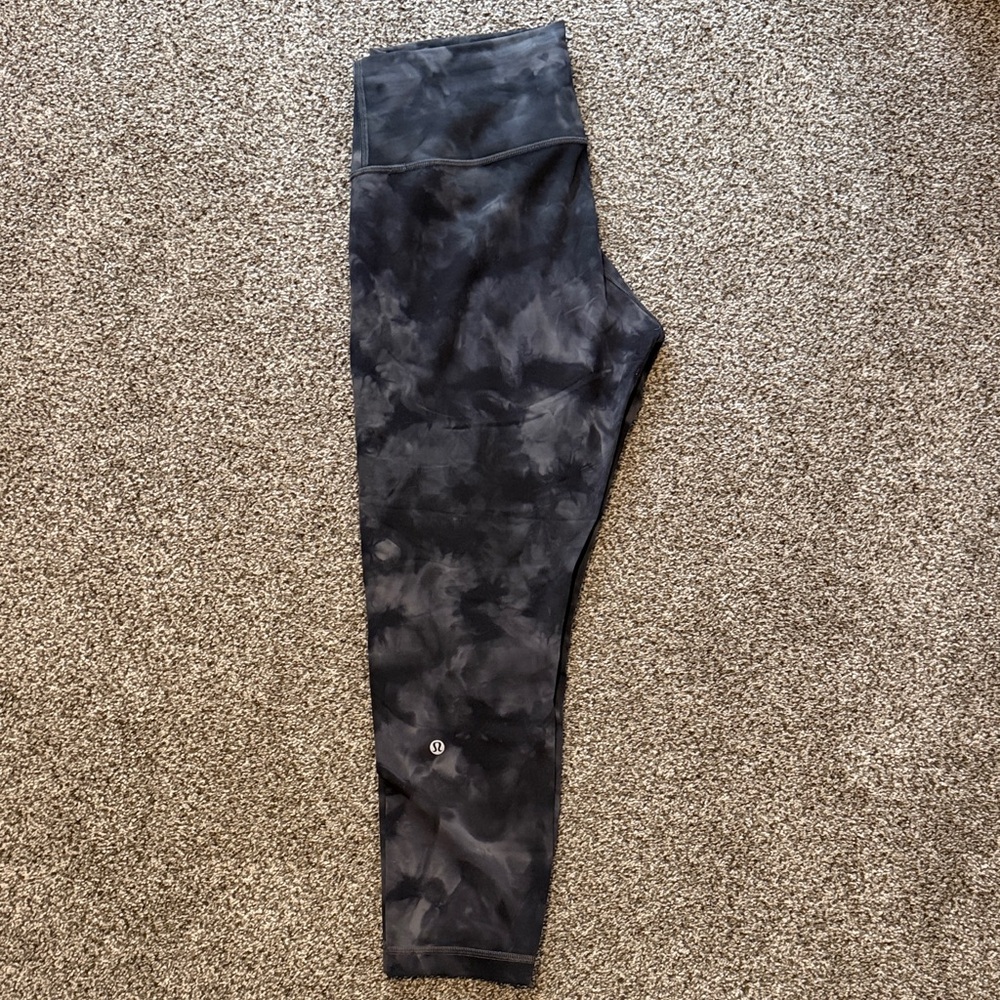 lululemon athletica Black Charcoal Tie-Dye High-Rise Leggings